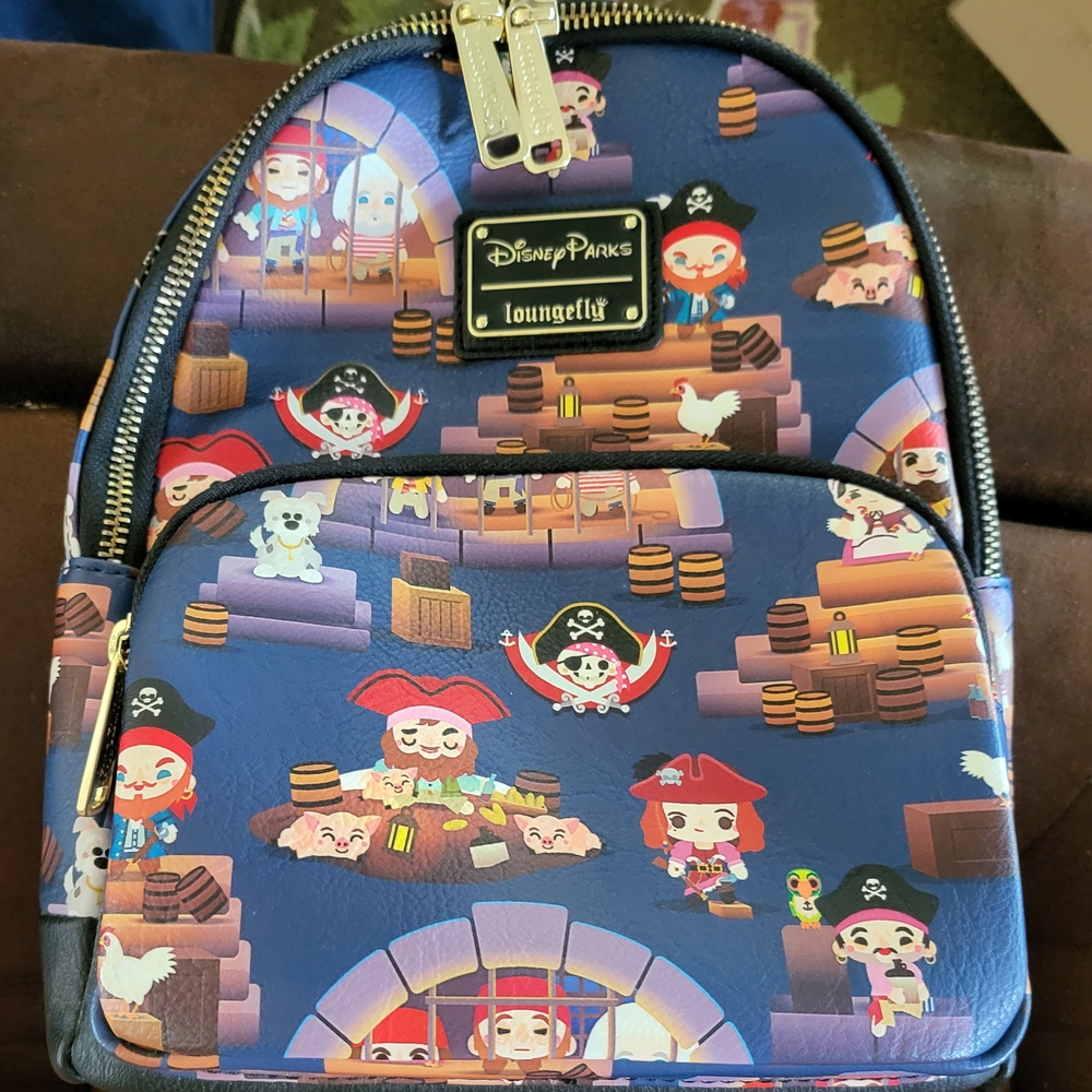 Disney Parks Pirates Of The Caribbean Loungefly  Pirate Mini Backpack - Blue